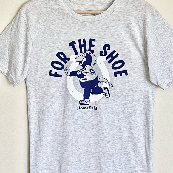 NEW Homefield NFL Indianapolis Colts Blue “For The Shoe” Gray T Shirt Adult S - Picture 4 of 9